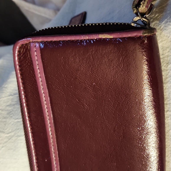 Coach Poppy Raspberry Wallet Wristlet - Picture 5 of 10